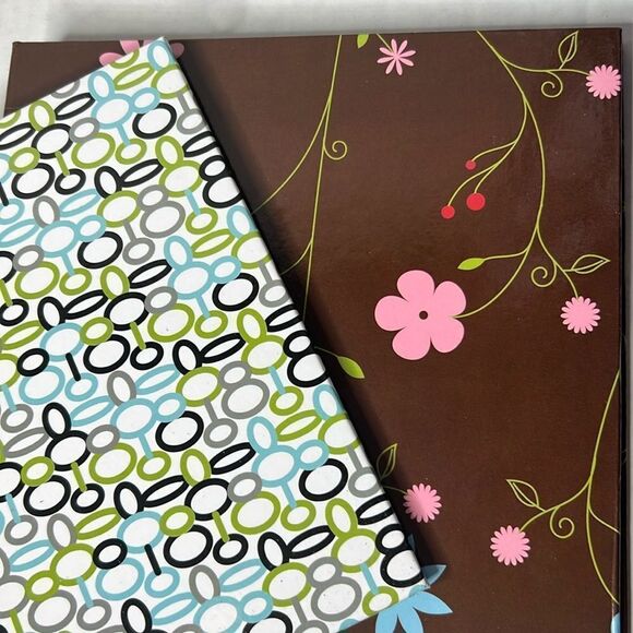 Colorful Floral set of 2 Scrapbook Album 10 Pages 7”x7” NEW - Picture 5 of 6
